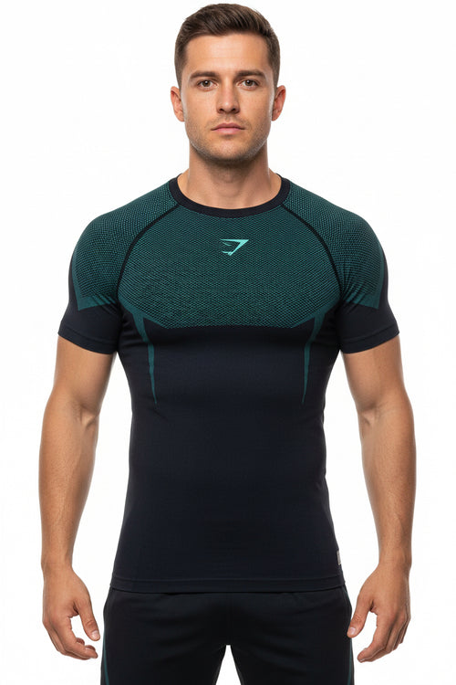 Seamless Compression T-Shirt Blue
