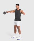 Gym shark shorts white