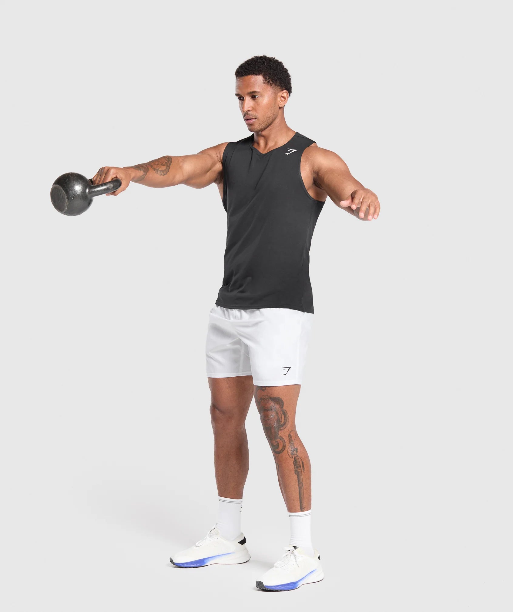 Gym shark shorts white
