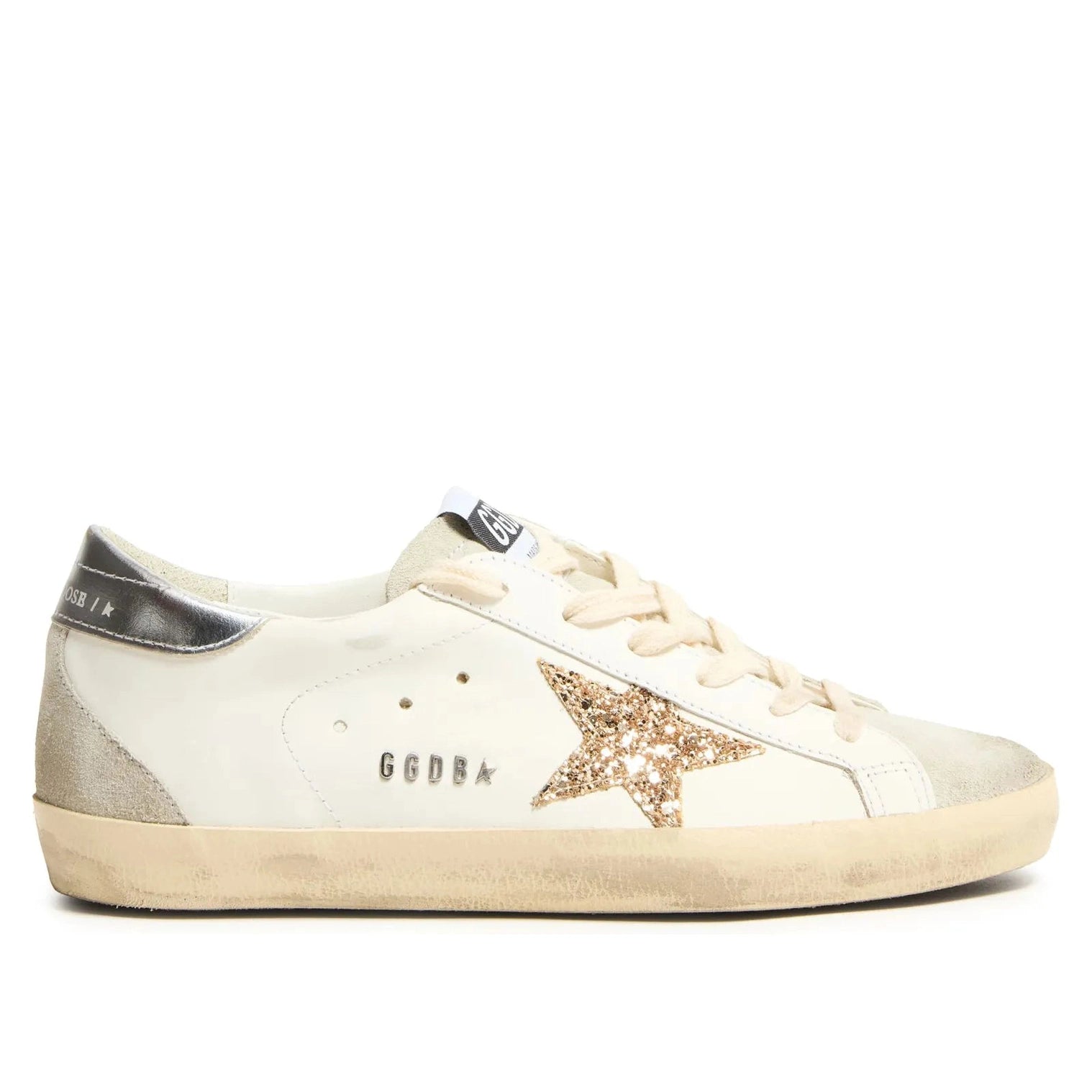 Golden Goose Super-Star White Ice Gray Gold Glitter