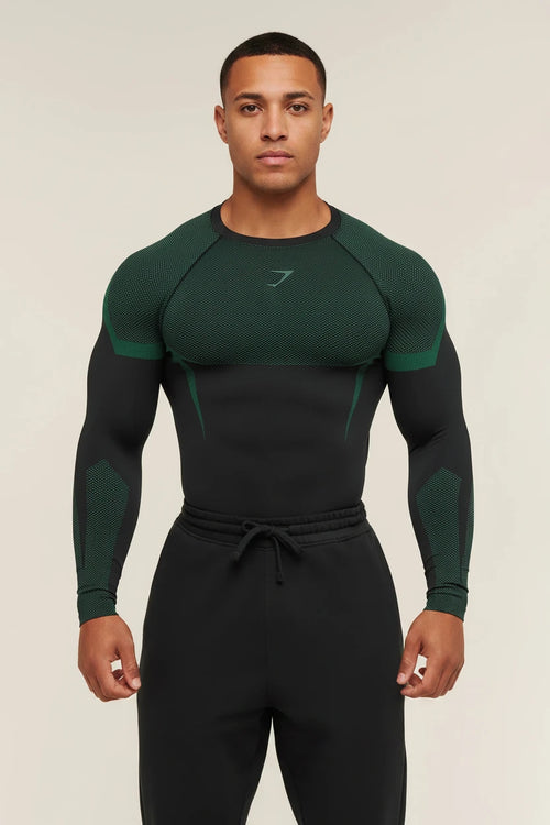Gymshark أونيكس 5.0 بأكمام طويلة أزرق/أخضر