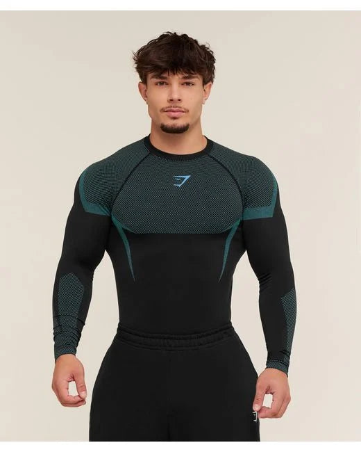 Gymshark onyx 5.0 long sleeve blue/green