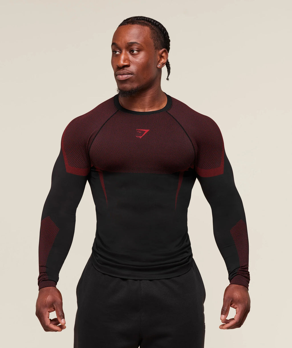 Onyx 5.0 Seamless Long Sleeve T-Shirt Red (Pre Order)