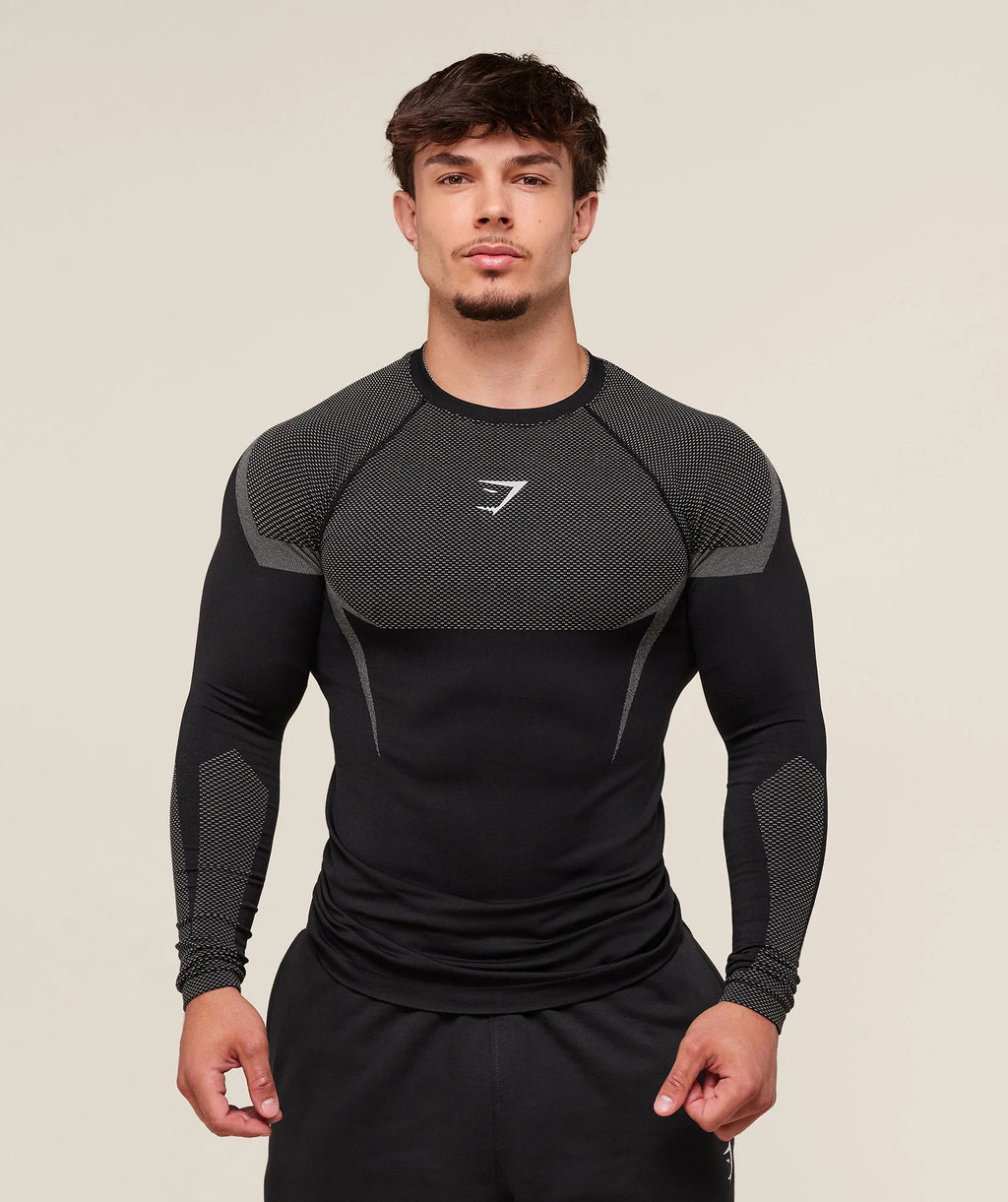 Onyx 5.0 Seamless Long Sleeve T-Shirt Blackxgrey (Pre Order)
