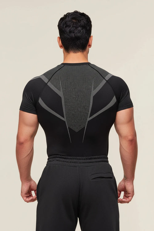 Seamless Compression T-Shirt Blackxgrey