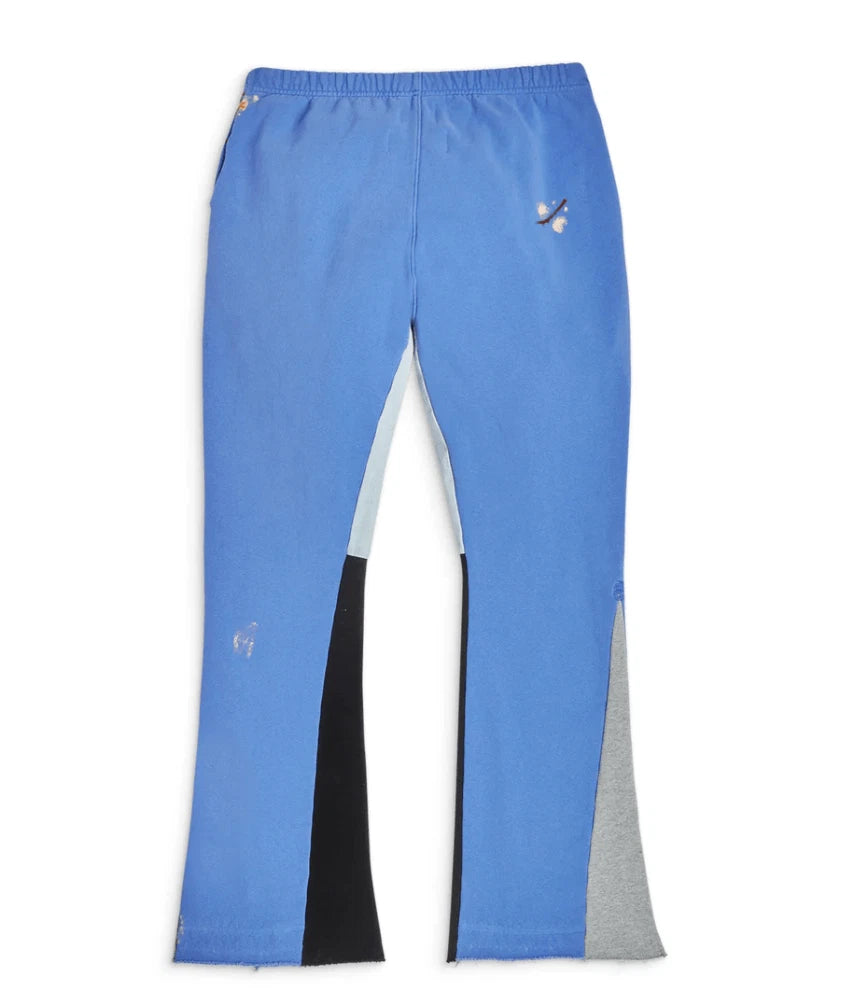 Gallery Department GD Logo Paint Splatter Flare Sweatpants Royal Blue Black